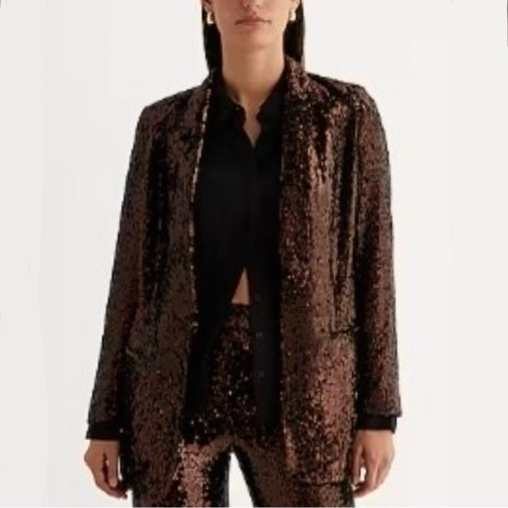 Express Brown Sequin Blazer NWT